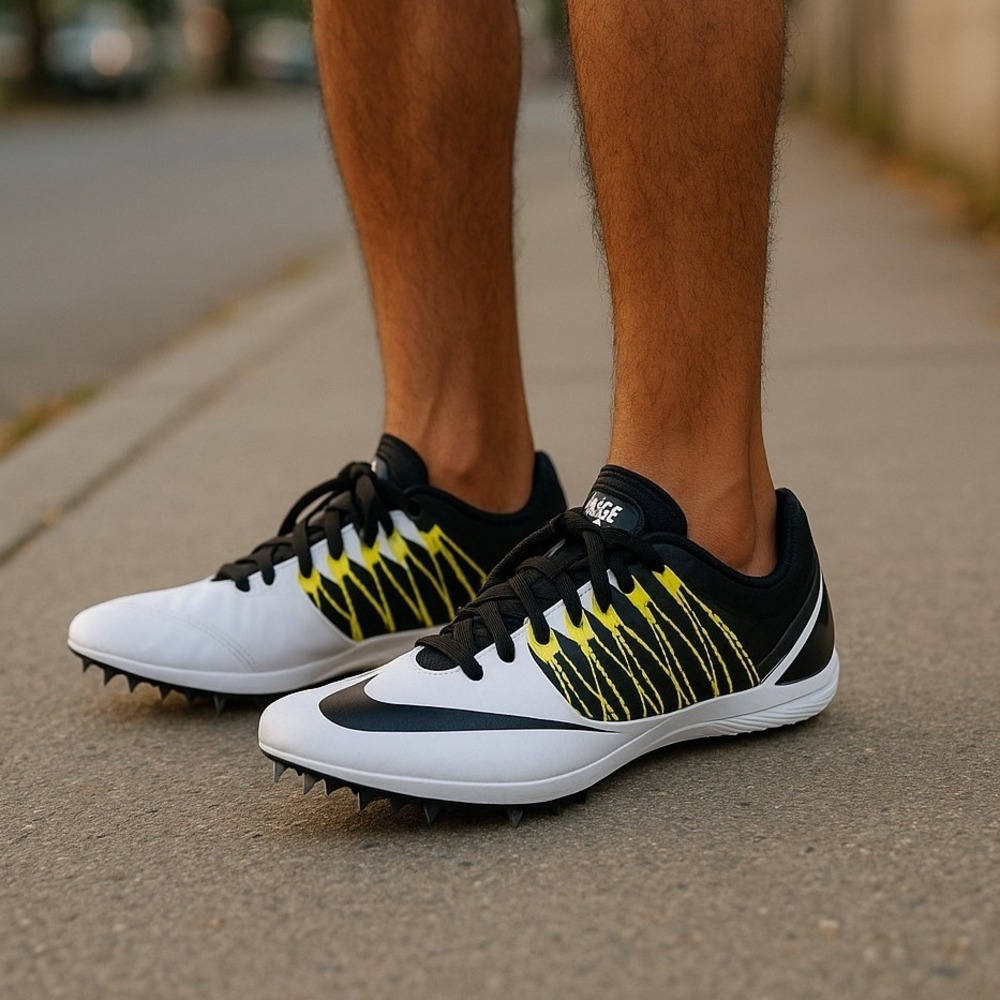 Nike Zoom Celar 5 Track Sprint Racing Spikes Shoes White Black Volt US Men's 11